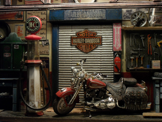 DIORAMA ART IN BOX HARLEY DAVIDSON