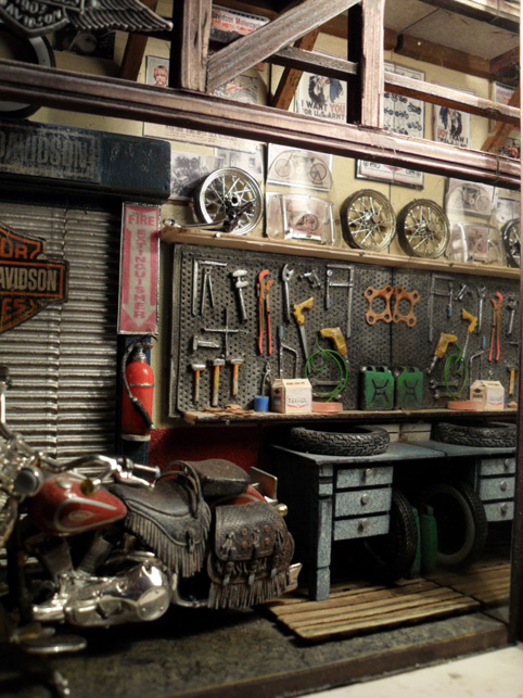 DIORAMA ART IN BOX HARLEY DAVIDSON