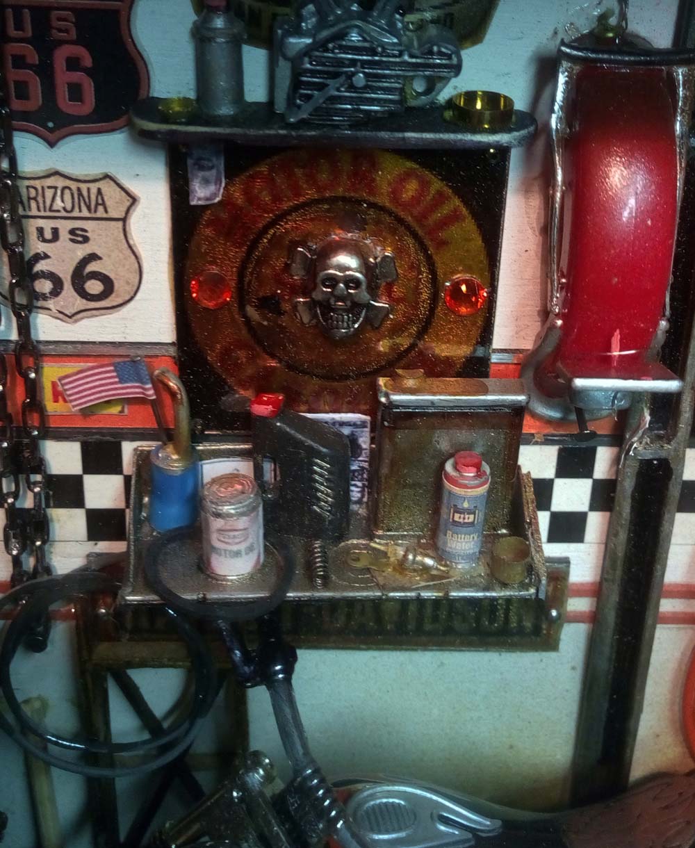 harley davidson art in box miniatura diorama